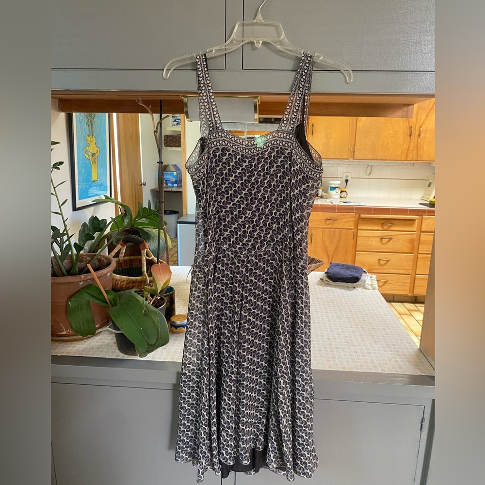 Maxstudios Special Edition XS blue/white patterned silk dress